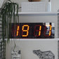 NeXtime "BIG D", square, Large display, Digital with adapter, very silent, 51,5 x 18 cm, Black wall clock