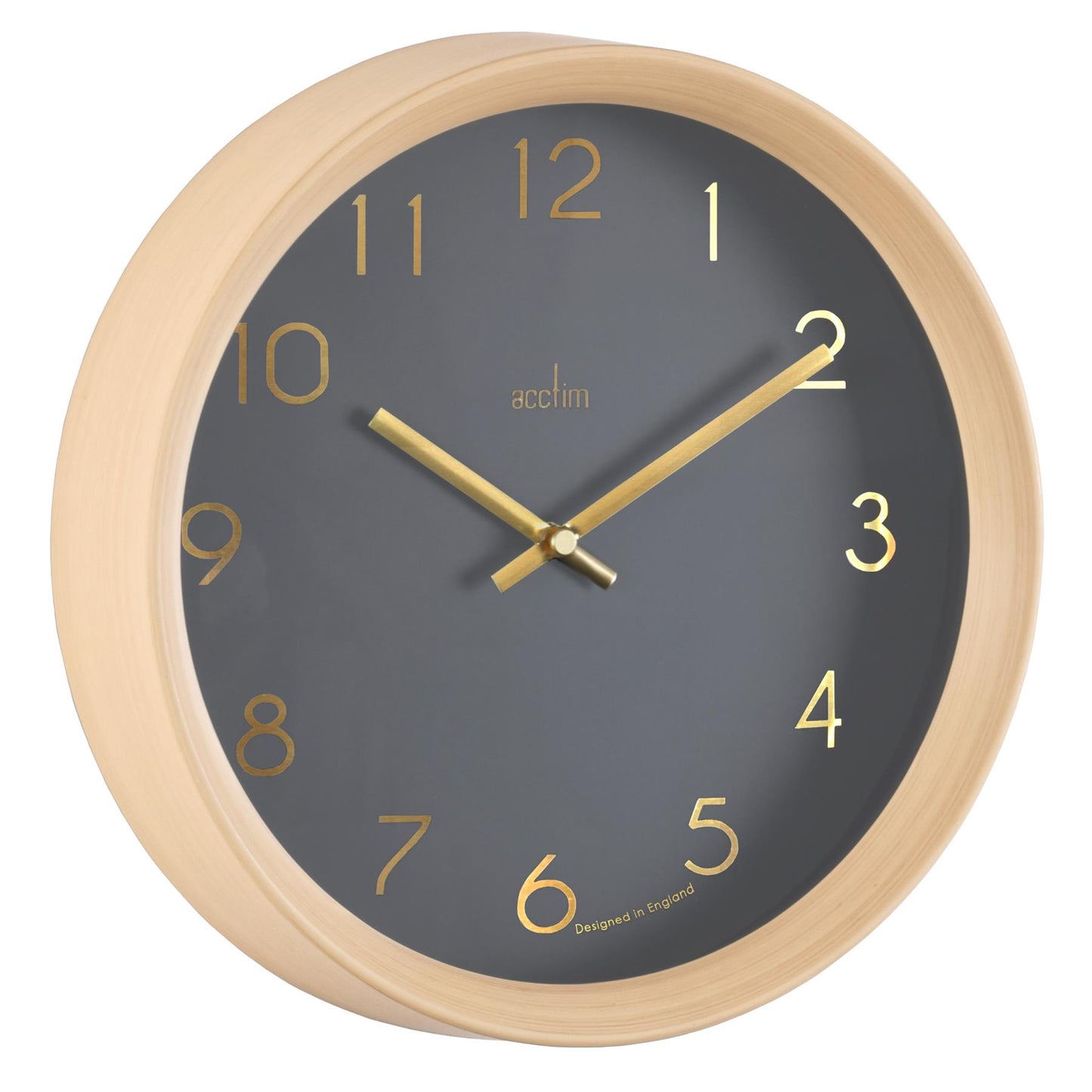 Acctim Upsilon 25cm Light Wood Effect Wall Clock 22677