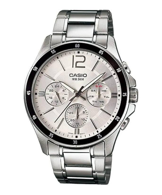 Casio Men's Watch Chronograph Stainless Steel White MTP-1374D-7AVDF