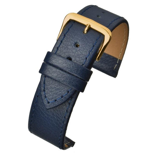 Blue Buffalo Grain Leather Watch Strap Available Sizes 8mm-26mm