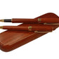 Imperial Wooden Dark Brown Gold Trim 2 Ball Pens With Handmade Wooden Box Gift Set IMP310R - CLEARANCE MIGHT NEEDS RE-REFILL