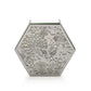 Sophia Mirrored Floral Pattern Hexagonal Trinket Box