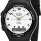 Casio Mens Dual Digital Time Black Rubber Strap Watch - AW-90H Available Multiple Colour