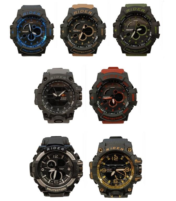 Rider Mens Sports Dual Time Digital Dial Rubber Strap Watch Models May Vary - CLEARANCE NEEDS RE-BATTERY