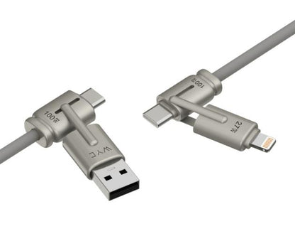 WYE DC74 Multi Device Charging Ultra Fast Charging 4-in-1 Cable 1.2M ( Up to 100W)
