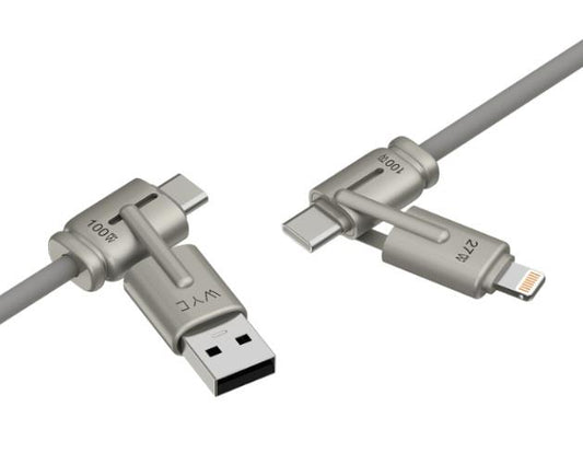 WYE DC74 Multi Device Charging Ultra Fast Charging 4-in-1 Cable 1.2M ( Upto 100W)