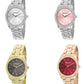 Henley Ladies Bling Etched Patterned Bracelet Watch H07326 Available Multiple Colour