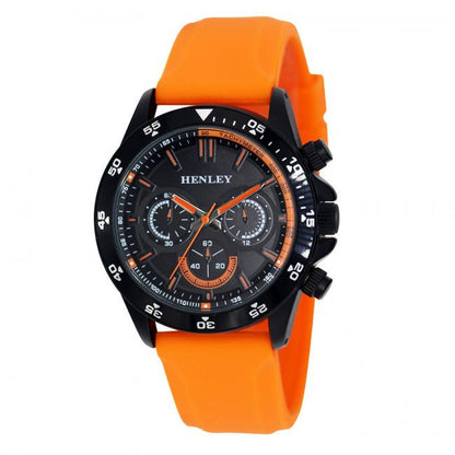 Henley Mens Fashion Sports Decorative mini eye dials Silicone Watch H02226 Available Multiple Colour