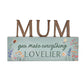 The Cottage Garden Letter Mantel Plaque "Mum"