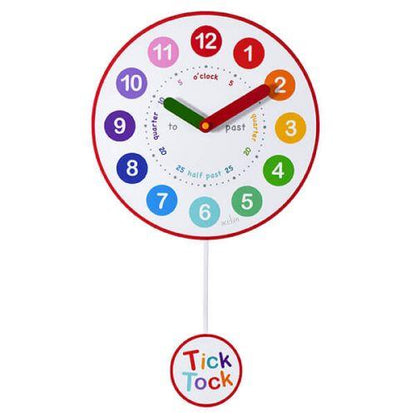 Acctim Matilda Pendulum Childrens Time Teaching 25cm Wall Clock White 25032