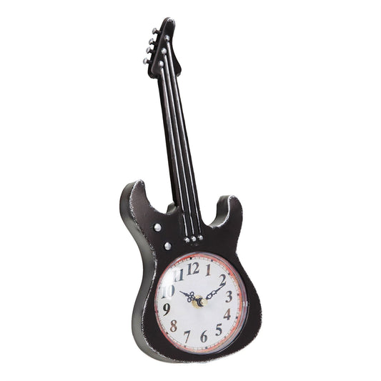 Hometime Mantel Clock Black Guitar