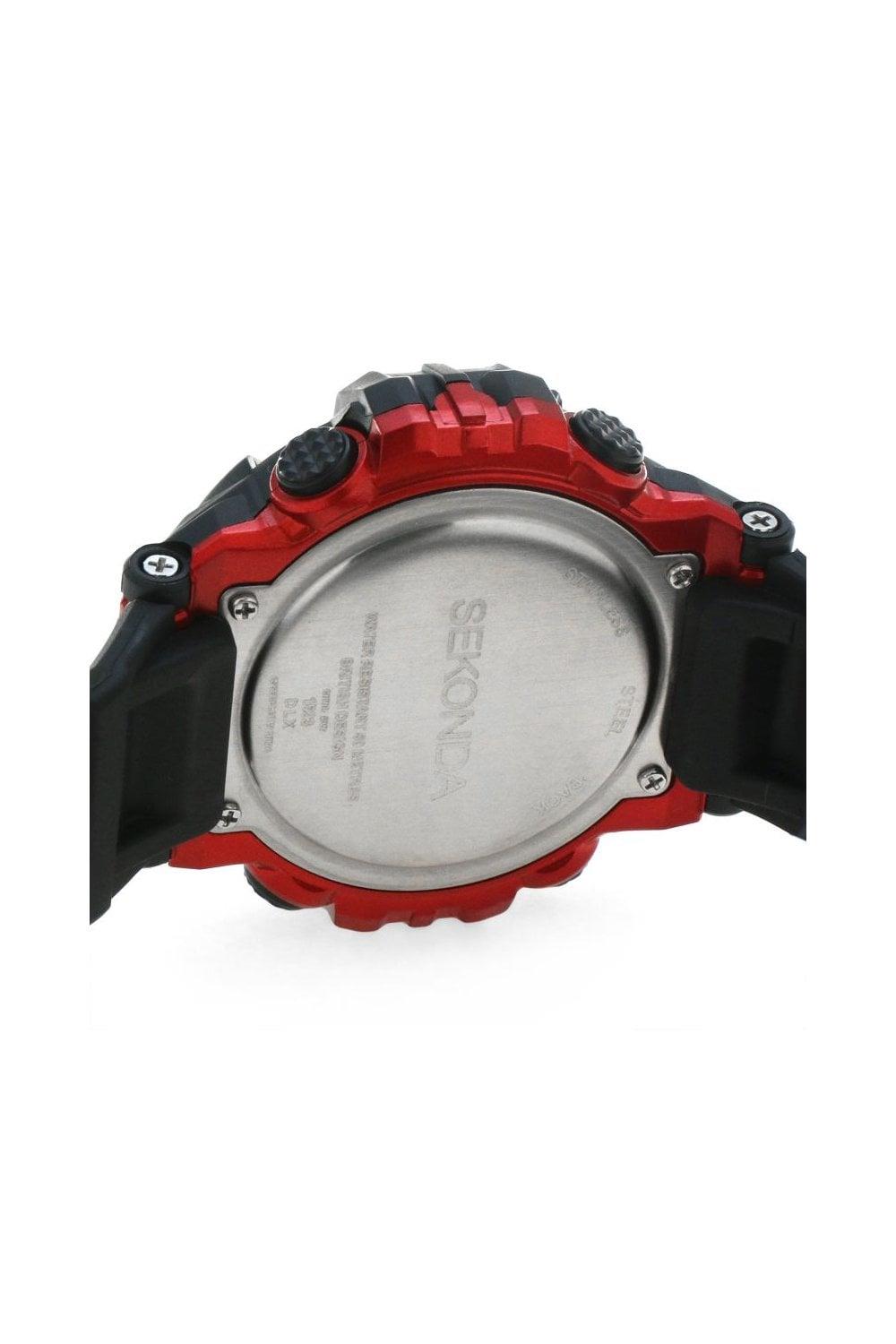 Sekonda Mens Sports Chronograph 50m Water Resistance Digital Black Rubber Strap Watch