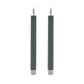 Set of 2 LED Wax Taper Candles Sage 24cm