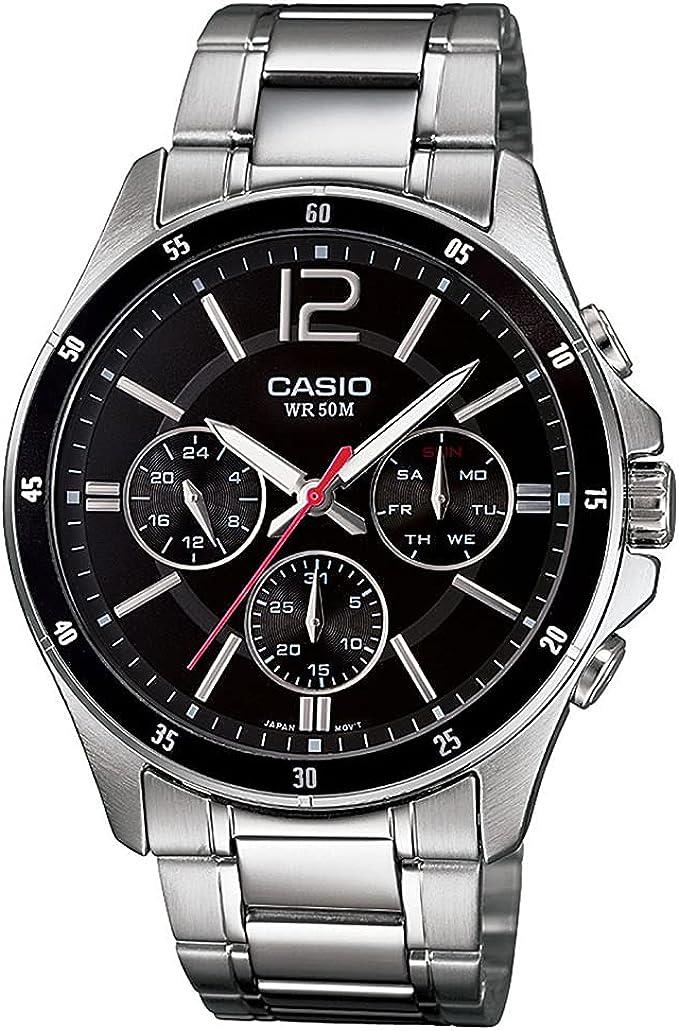 Casio Men's Watch Chronograph Stainless Steel Black MTP-1374D-1AVDF