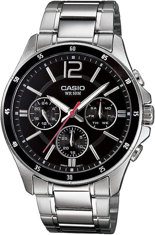 Casio Men's Watch Chronograph Stainless Steel Black MTP-1374D-1AVDF
