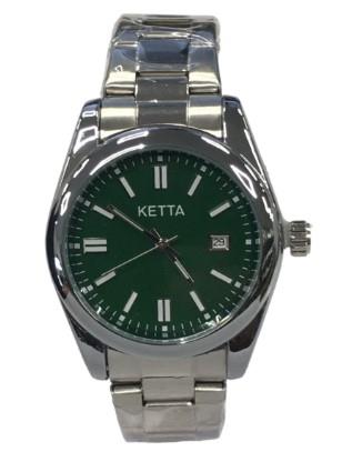 Ketta Mens Basic Dated Dial Silver Metal Bracelet Strap Watch Available Multiple Colours