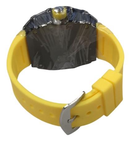 New Rubber Gents Black Screw Fashion Quartz Movement Dated Skeleton Clear Dial Rubber Strap Watch Available Multi Colour NY London