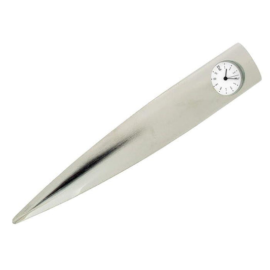 Miniature Clock Unisex Letter Opener Chrome Plated on Alloy Novelty Solid Brass IMP1052 - CLEARANCE NEEDS RE-BATTERY