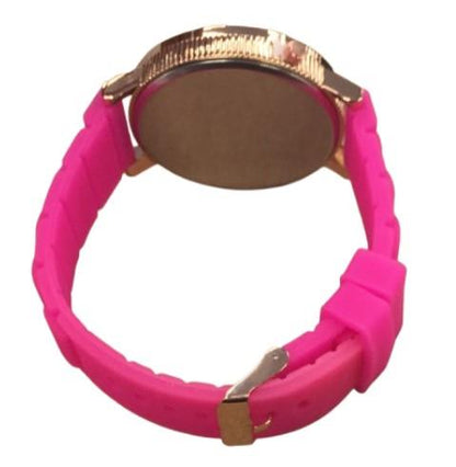 Ladies Fashion Butterfly Bling Dial with Rubber Strap Watch - CLEARANCE NEEDS RE-BATTERY Available Multiple Color