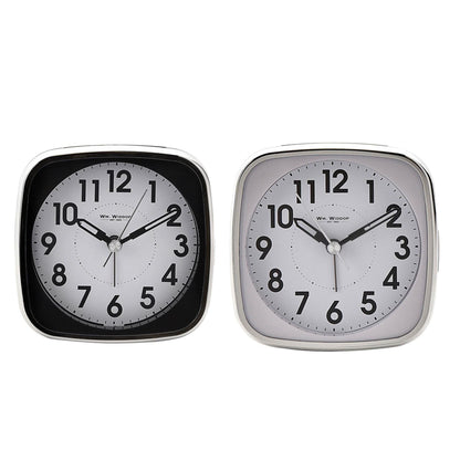 WM Widdop® Square Alarm Clock - Sweep/Light/Snooze 9767 Available Multiple Colour