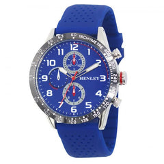 Henley MensLarge Polished Sports Silicone Watch Blue H02225.6