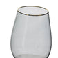 Hestia Set of 2 Grey Wine Glasses with Gold Rim