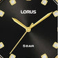 Lorus Ladies Bling Black dial Gold Plated Stainless Steel Bracelet Watch RG206WX9