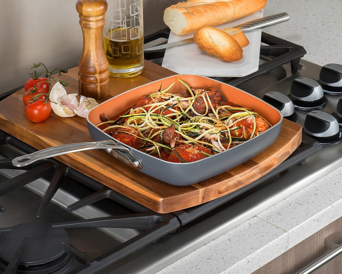 GOTHAM STEEL Tri-Ceramal 25cm Square Shallow Pan