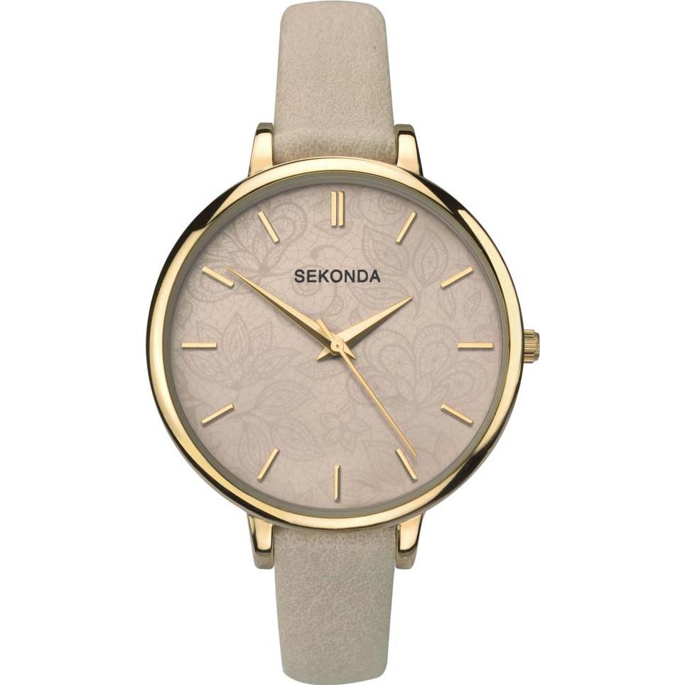 Sekonda Ladies Watch Gold Case & PU Strap with Grey Dial 2562