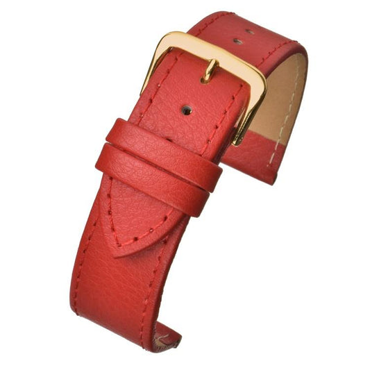 Red Buffalo Grain Leather Watch Strap Available Sizes 8mm-26mm