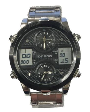 Ousuo Mens Fashion Ana Digital Big Dated Dial Stainless Steel Bracelet Watch NY London Available Multiple Colour