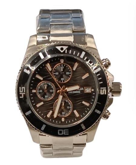 Sekonda Mens Pacific Wave Chronograph Silver Stainless Steel Case & Bracelet with Black Dial Watch