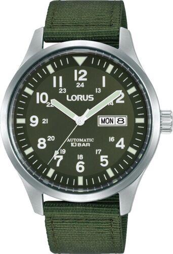 Lorus Mens Green Fabric Strap Automatic Watch RL413BX9