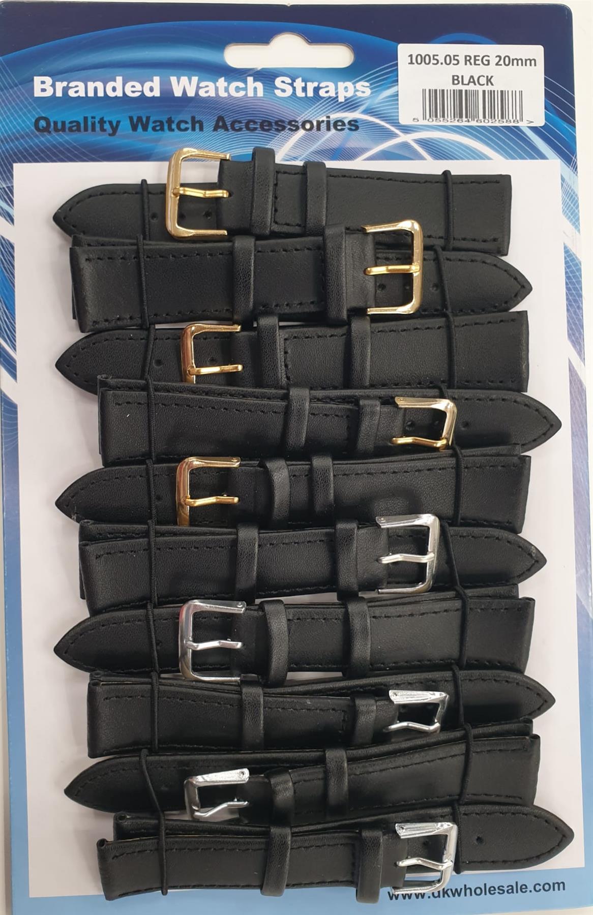 Leather Black Watch Straps Pk10 Available sizes 10mm To 24mm 1005.05