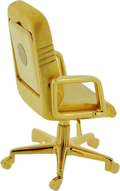 Miniature Clock Office Swivel Chair with Goldtone Plated Solid Brass IMP1047-  CLEARANCE NEEDS RE-BATTERY