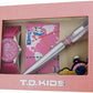 Time Design Girls Pink Pilot Design Watch, Badge, Pen & Note Book Gift Set TDX0713K21 - CLEARANCE NEEDS RE-BATTERY