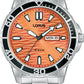 Lorus Mens Sports Day Date Orange Dial Seigaiha-mon With Stainless Steel Bracelet Watch RH361AX9
