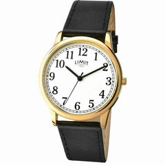 Limit Men's White Dial & Black Strap Watch 5615