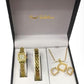 Paul Salatini Ladies Bling White Dial Gold Barcelet, Necklace, Earring with Watch Gift Sets 8085-WH-G