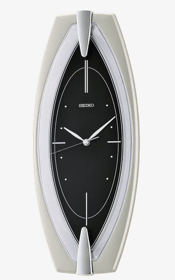 Seiko Retro Black and Silver colour “Quiet Sweep” Wall Clock