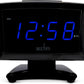 Acctim Jenson LED Digital in Black with USB-C Smart Connector Blue 0.9'' Display Alarm Clock