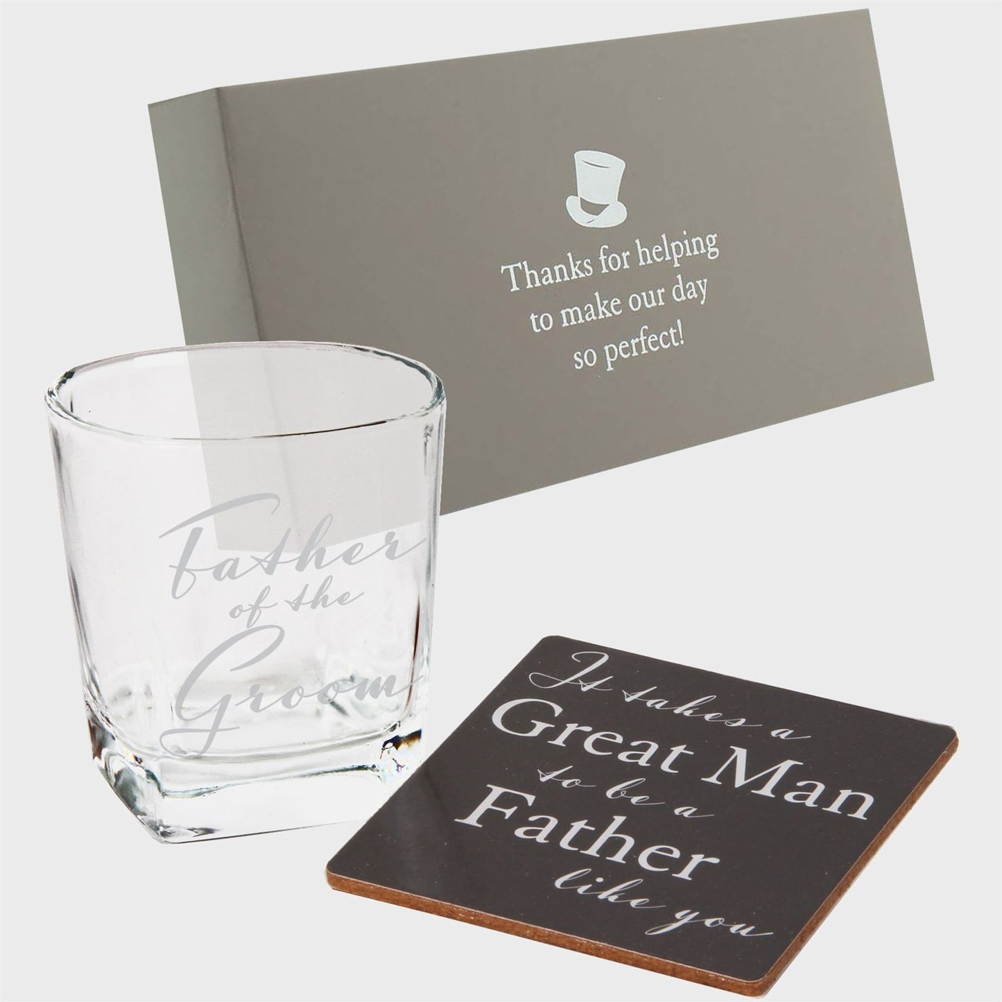 Amore Whisky Glass & Coaster Father of the Groom