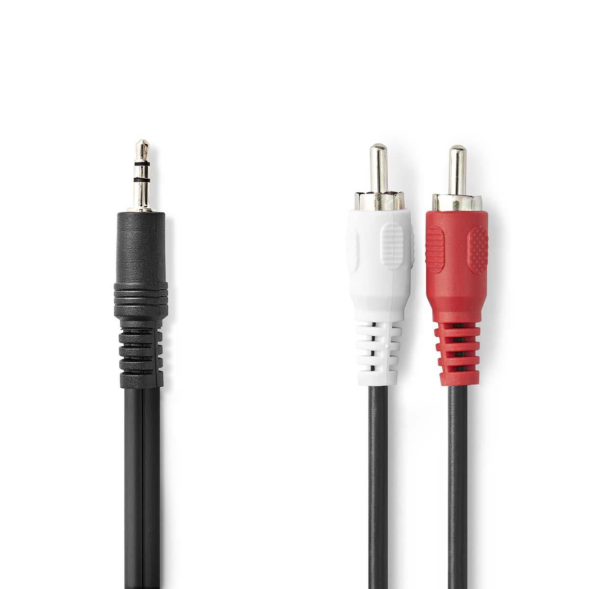 3.5mm plug to 2 Phono Cable 2.0mt