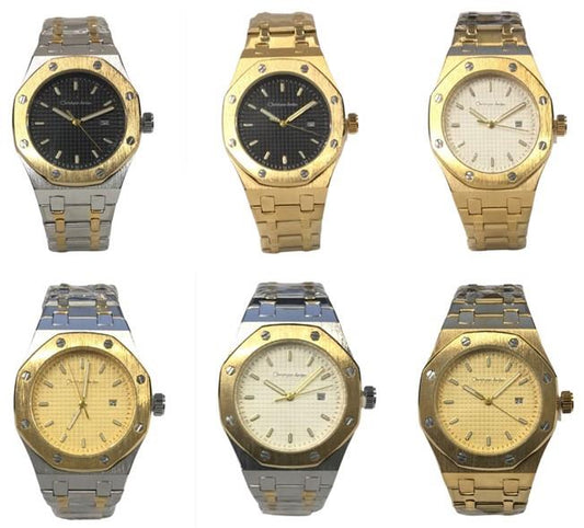 Christyan Arden Mens Fashion Octagon Dated Dial Analogue Bracelet Strap Watch Available Multi Color