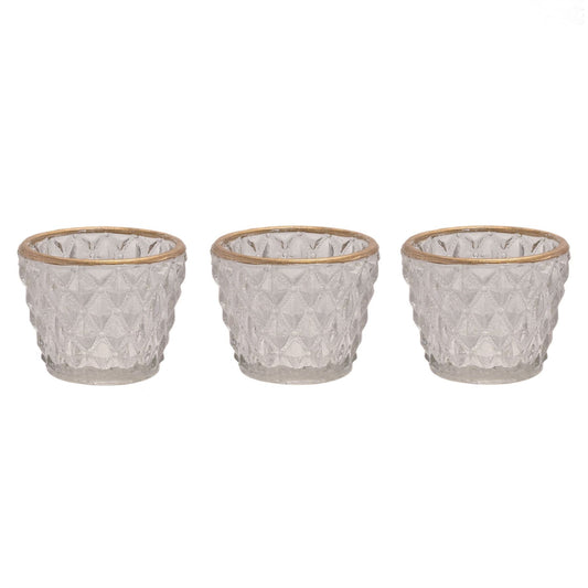 Set of 3 Decorative Glass Votive Candle Holders