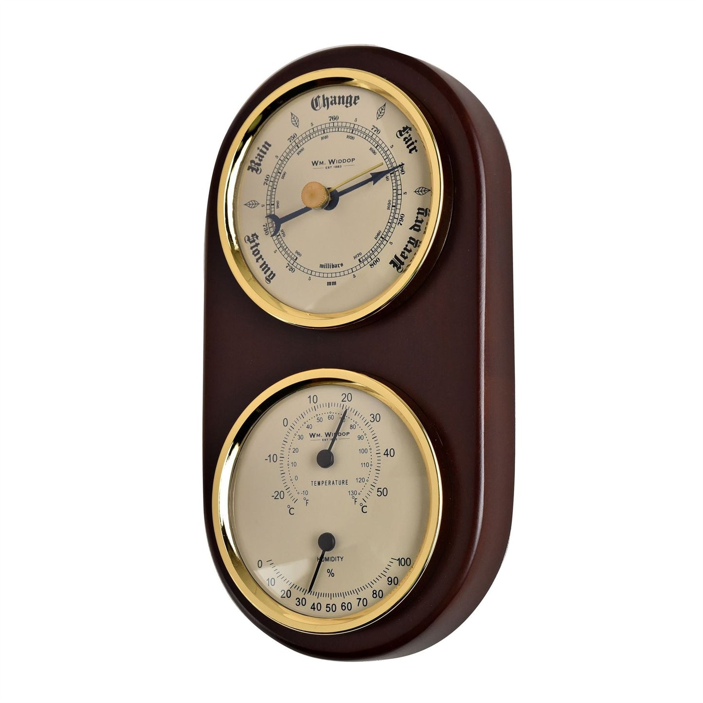 Wm.Widdop Wooden Barometer, Thermometer and Hygrometer