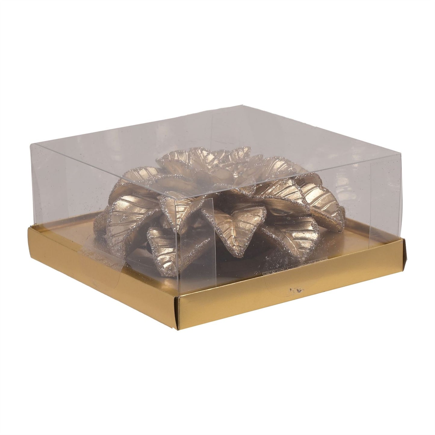 Large Gold Poinsettia Candle