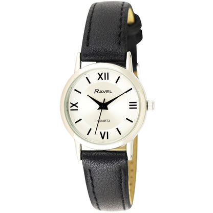 Ravel Ladies Basic Leather Strap Watch R0105L Available Multiple Colour