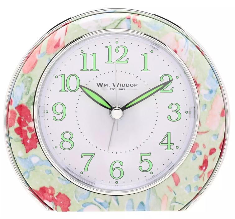 Wm.Widdop Quartz Alarm Clock - Green Leaf Design L/S/C