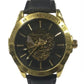 NY London Mens Automatic Dial Analogue Gold/Black Leather Strap Watch